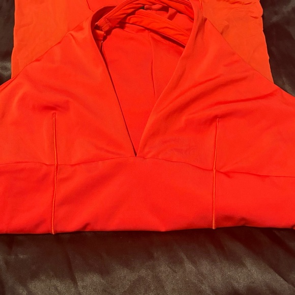 Savage X Fenty Vibrant Blood Orange Cutout  Jumpsuit - Picture 5 of 6
